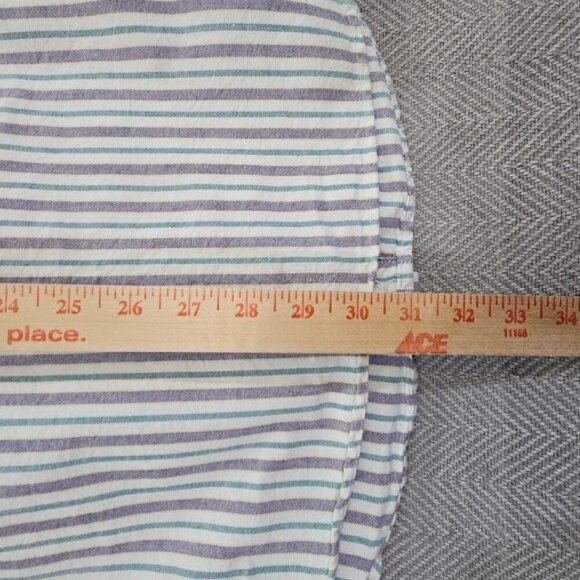 Vintage INC International Concepts Shirt Men's Small White Purple Striped Cotton - Picture 7 of 15